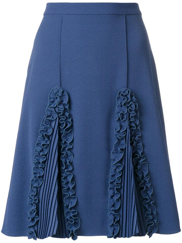 Marco De Vincenzo Ruffled Detail A-line Skirt - Blue