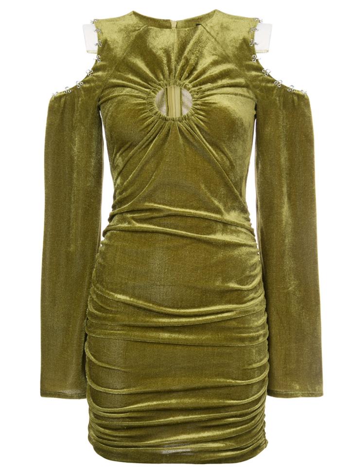 Neith Nyer Slashed Shoulder Dress - Green