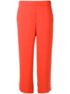 P.a.r.o.s.h. Contras-panels Cropped Trousers, Women's, Red, Polyester