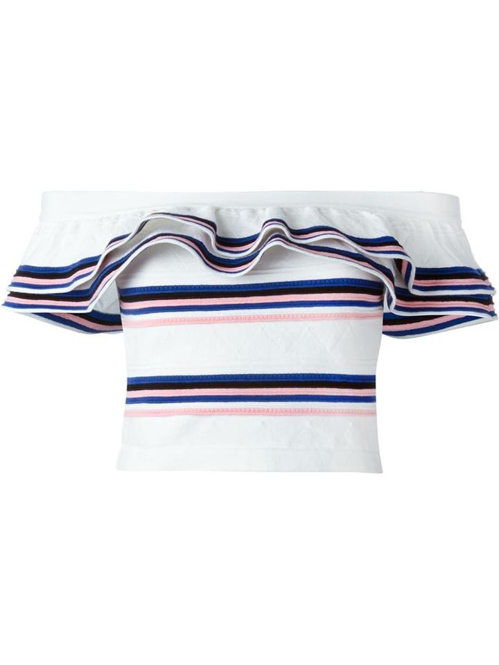 Msgm Off-shoulder Crop Top
