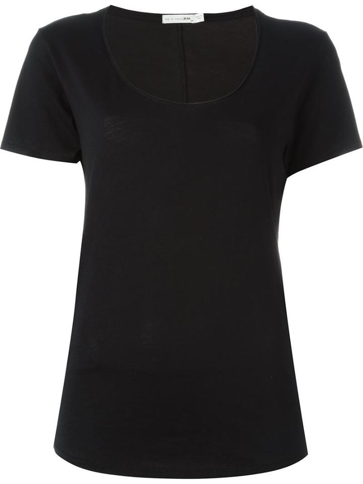 Rag & Bone Scoop Neck T-shirt, Women's, Size: Small, Black, Cotton