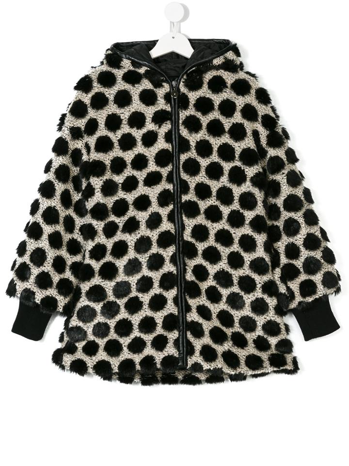 Elsy Polka Dot Coat - Grey