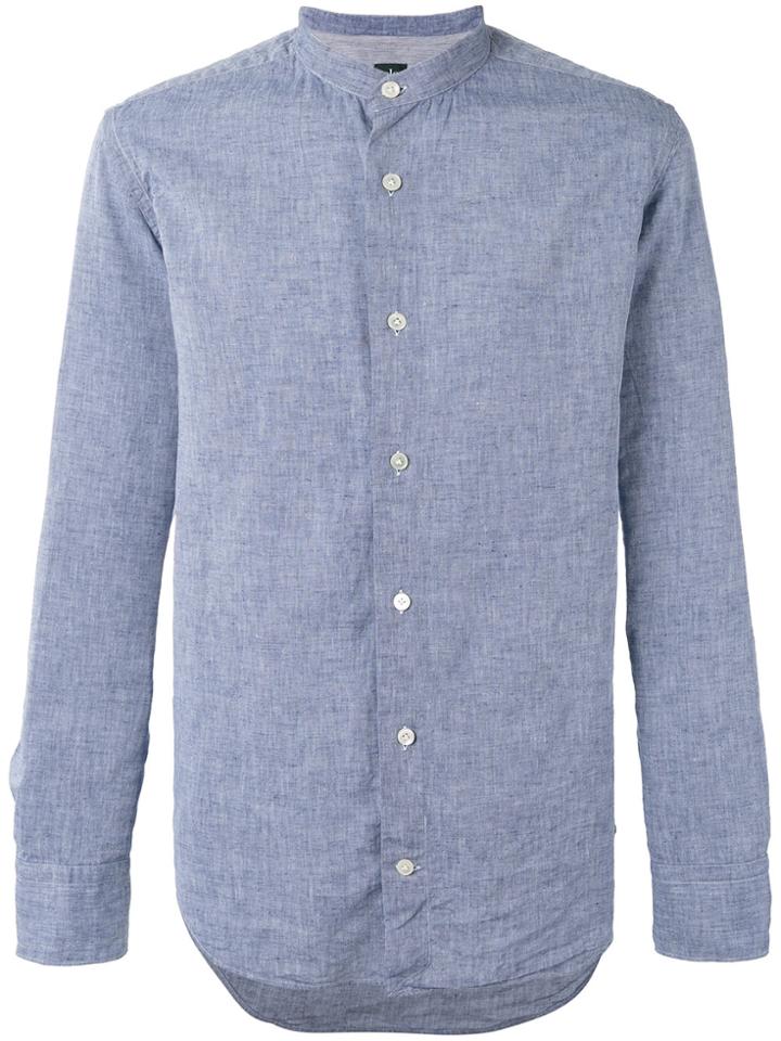 Eleventy Mandarin Neck Shirt - Blue