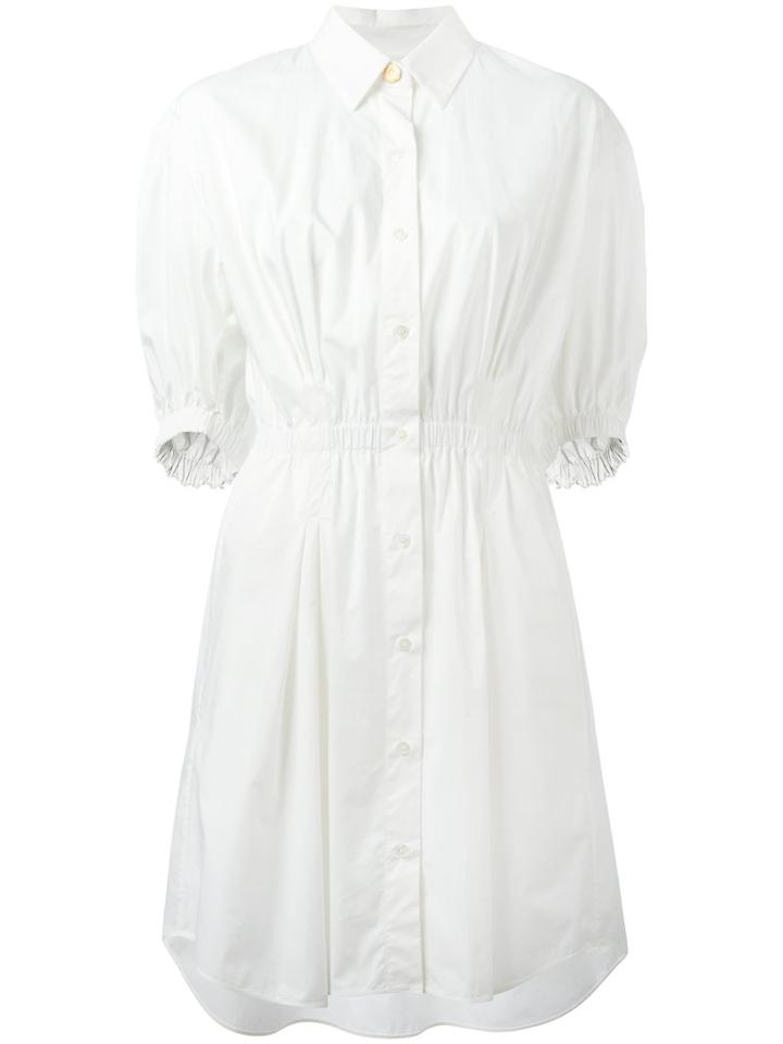 Sonia Rykiel Elasticated Waistband Shirt Dress, Women's, Size: 42, White, Cotton/spandex/elastane