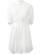 Sonia Rykiel Elasticated Waistband Shirt Dress, Women's, Size: 42, White, Cotton/spandex/elastane