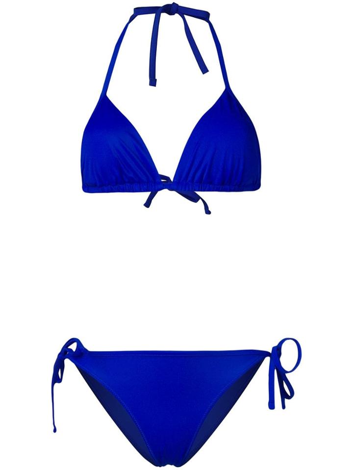 Ea7 Emporio Armani Logo Print Bikini - Blue