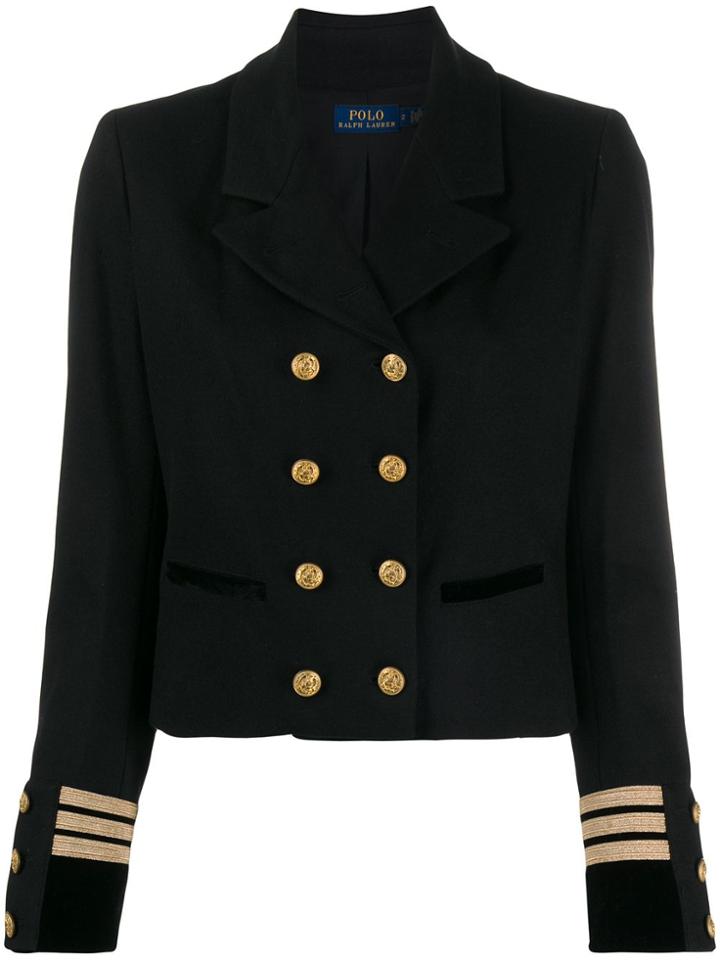 Polo Ralph Lauren Double-breasted Fitted Blazer - Black