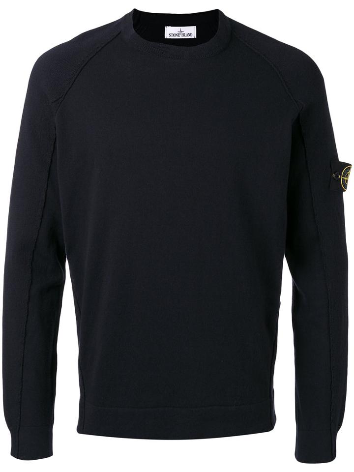 Stone Island - Arm Patch Jumper - Men - Cotton - Xl, Black, Cotton