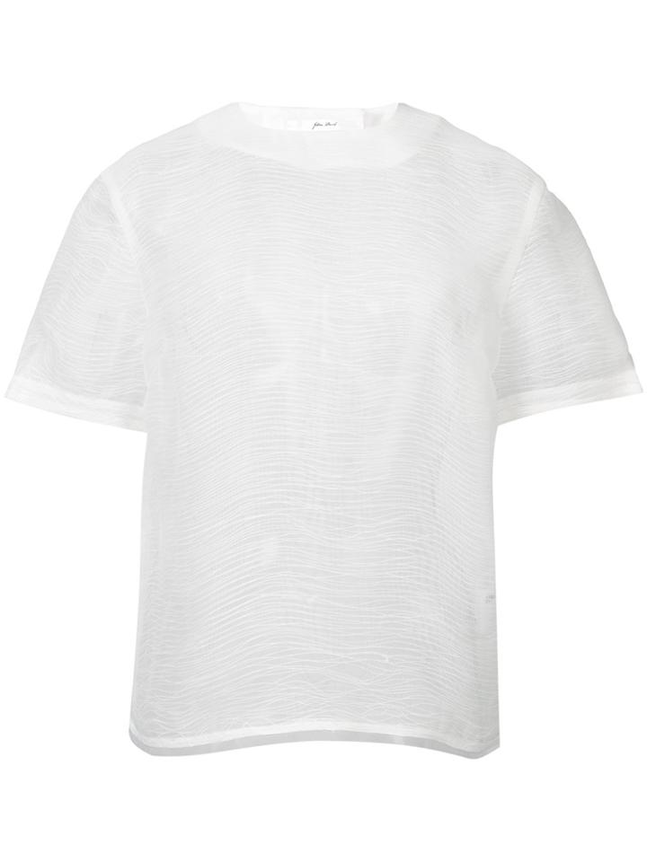 Julien David Sheer Top - White