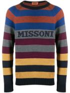 Missoni Logo Striped Sweater - Blue