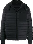 Z Zegna Padded Hooded Jacket - Black