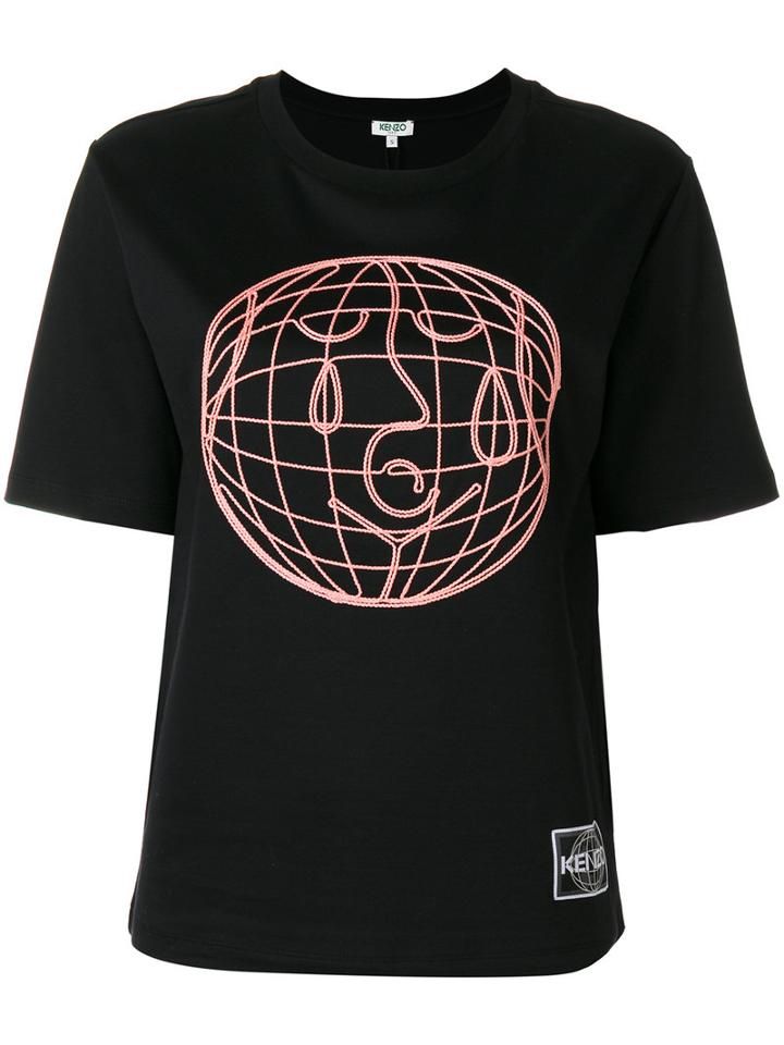 Kenzo - World Embroidered Top - Women - Cotton/polyester - M, Black, Cotton/polyester