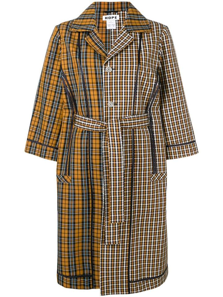 Hope Checked Belted Coat - Neutrals