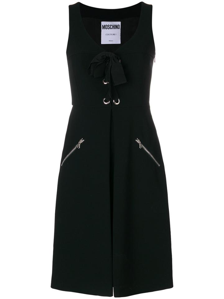 Moschino Lace-up Detail Dress - Black