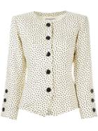 Yves Saint Laurent Vintage Dot Print Jacket, Women's, Size: 38, Nude/neutrals