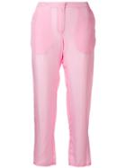 Christian Wijnants Parisa Semi-sheer Cropped Trousers - Pink & Purple