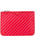 Karl Lagerfeld Striped Logo Pouch - Red