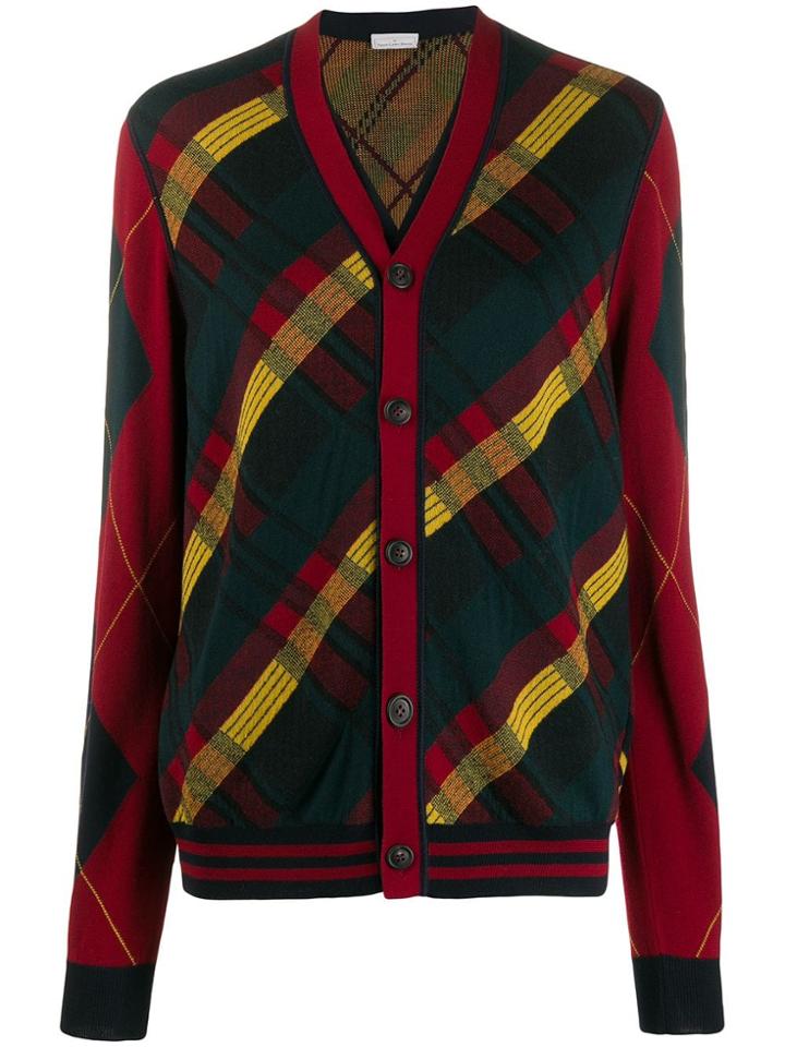 Pierre-louis Mascia Knitted Check Cardigan - Blue
