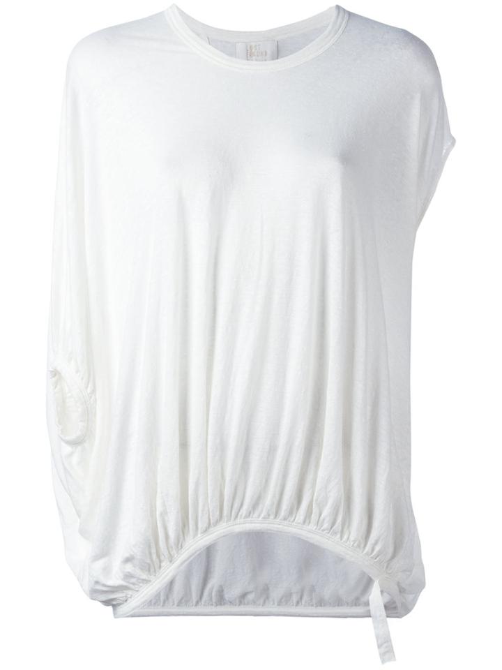Lost & Found Ria Dunn Elasticated Hem T-shirt, Women's, Size: Xs, White, Linen/flax/spandex/elastane