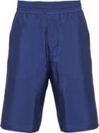 Prada Pongé Silk Bermuda Shorts - Blue