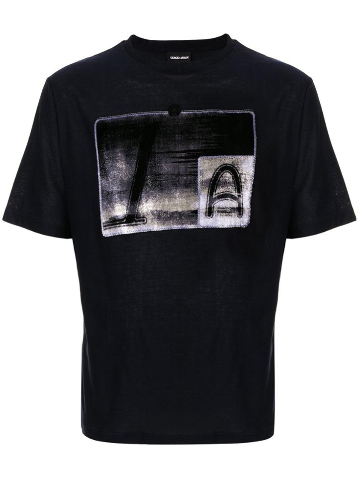 Giorgio Armani Contrast Print T-shirt - Blue