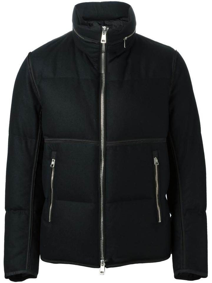 Moncler 'eloy' Padded Jacket, Men's, Size: 3, Black, Wool/polyamide/feather Down