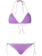 Oseree Lurex Triangle Bikini - Pink