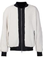 Daniel Patrick Fur Effect Bomber Jacket, Men's, Size: Small, White, Silk/polyester/nylon