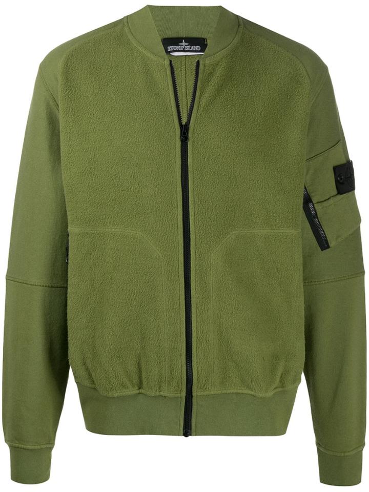 Stone Island Shadow Project Fleece Panel Jacket - Green