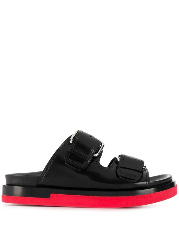 Alexander Mcqueen Buckle Upper Sandals - Black