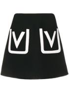 Valentino V Pocket Mini Skirt - Black