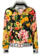 Dolce & Gabbana Floral Print Bomber Jacket - Black