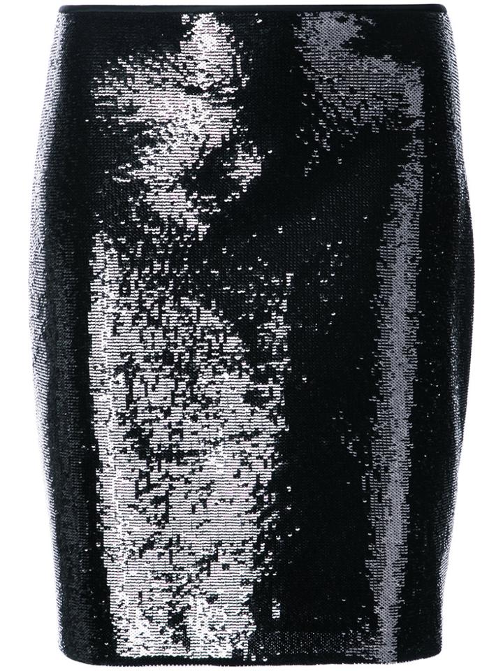 Dvf Diane Von Furstenberg Sequinned Mini Skirt - Black