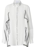 Burberry Mariner Print Lace Trim Oversized Shirt - White