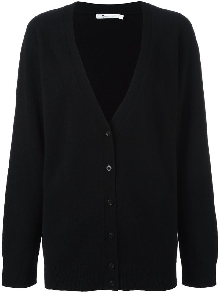T By Alexander Wang Oversized Cardigan, Women's, Size: Xs, Black, Cashmere/wool