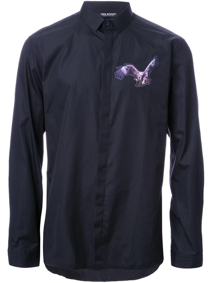 Neil Barrett Eagle Patch Shirt - Black