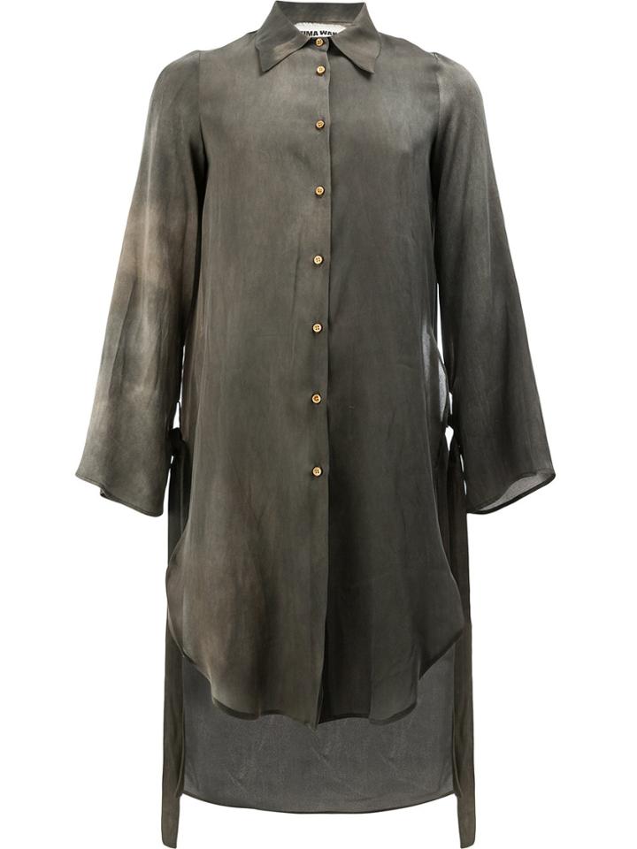 Uma Wang Long Tie Cuff Shirt - Grey