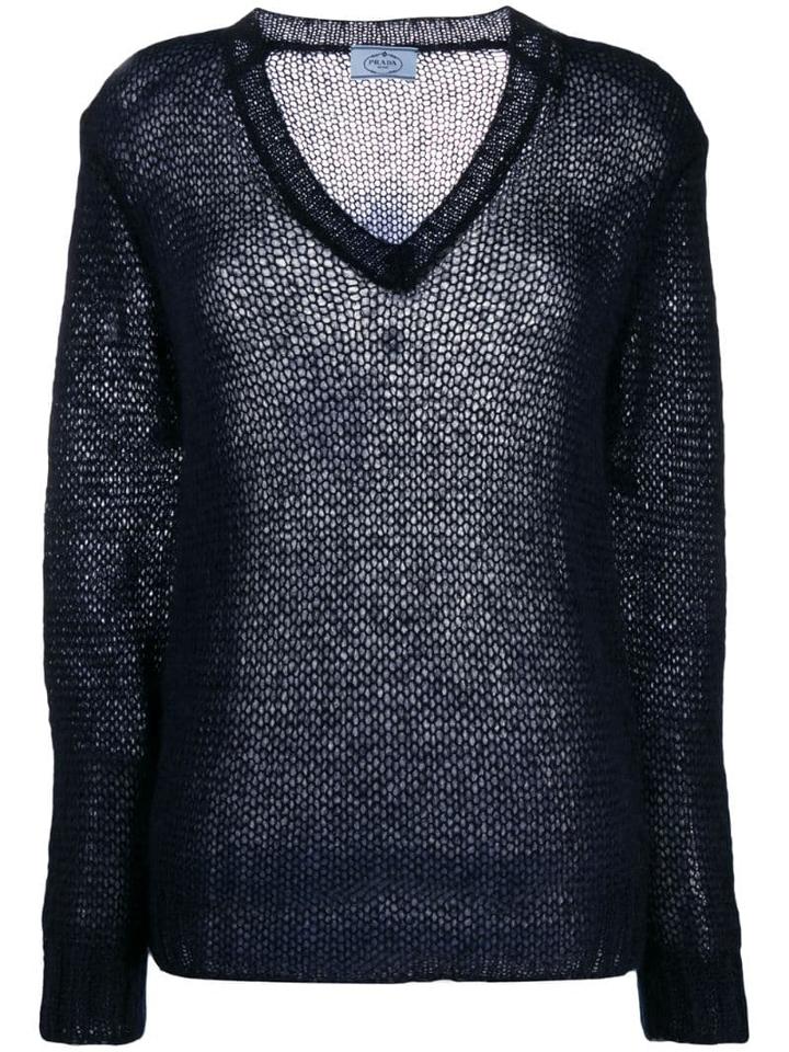 Prada Open Knit Jumper - Blue