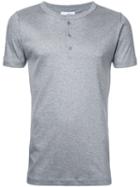 Estnation - Button Collar T-shirt - Men - Cotton/lyocell - M, Grey, Cotton/lyocell