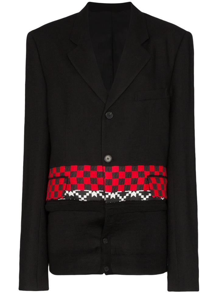Haider Ackermann Checked Knitted Blazer - Black