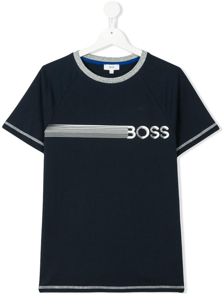 Boss Kids - Logo Print T-shirt - Kids - Cotton - 14 Yrs, Blue