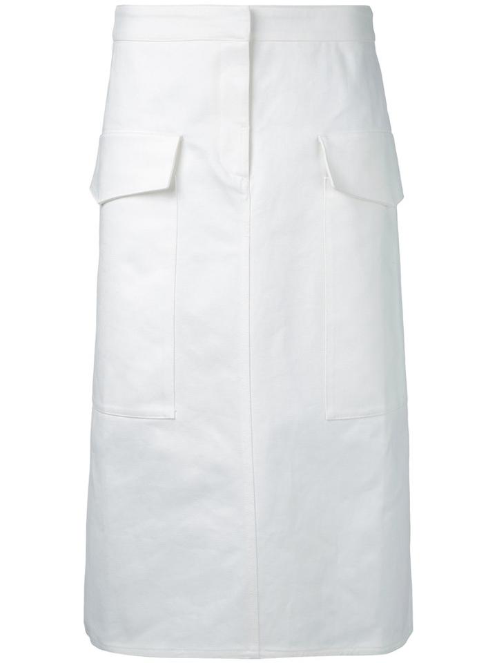 Patch Pocket Skirt - Women - Cotton - 1, White, Cotton, Studio Nicholson