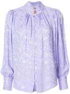 Maison Mayle Floral Embossed Blouse - Pink & Purple
