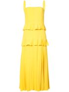 Carolina Herrera Pleated Midi Dress - Yellow & Orange