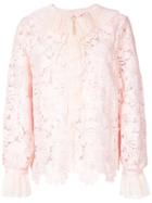 No21 - Lace Detail Blouse - Women - Silk/polyester - 44, Pink/purple, Silk/polyester