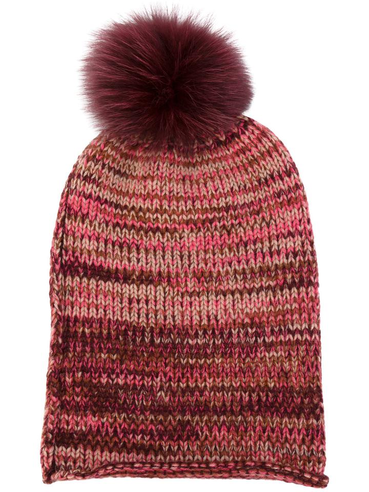 Danielapi Pom Pom Beanie - Pink & Purple
