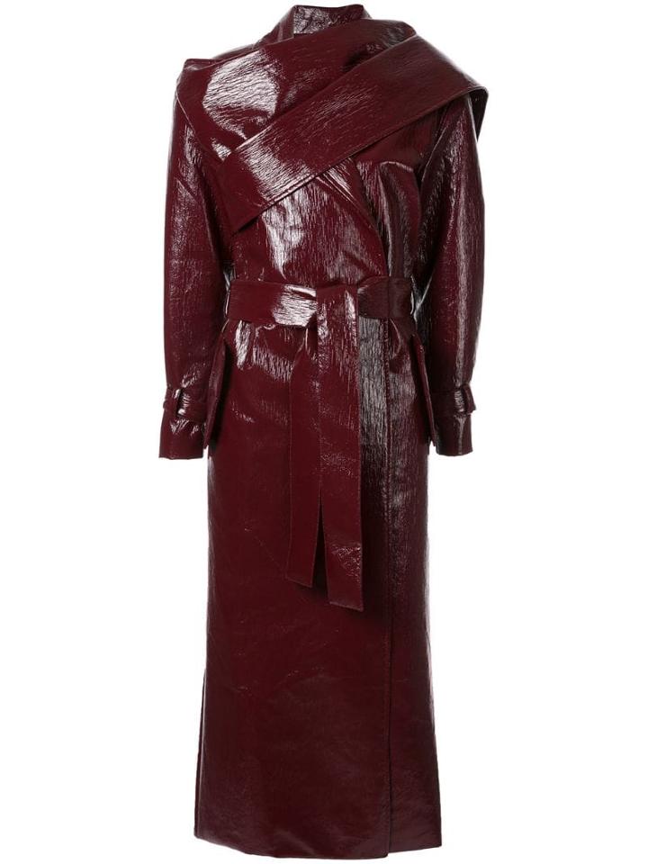Aleksandre Akhalkatsishvili Scarf-detail Trench Coat - Red