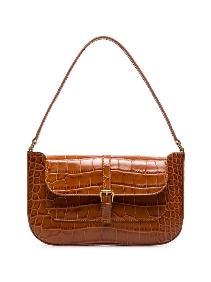 By Far Miranda Crocodile Effect Shoulder Bag - Brown