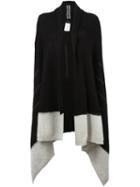 Rick Owens Asymmetric Colour Block Cardi-coat, Women's, Black, Polyamide/mohair/wool
