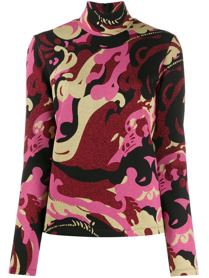 La Doublej Turtleneck Long Sleeve Top - Red